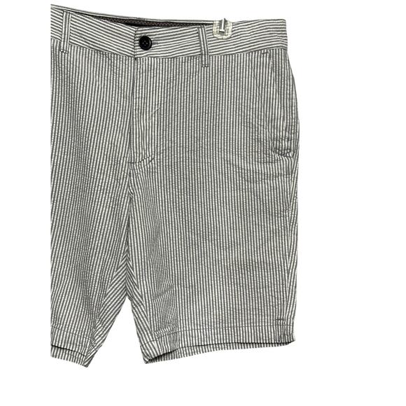 Union Chino Shorts Button Closure Zip Fly Striped Seersucker Gray/White 34R NWT - Picture 4 of 10